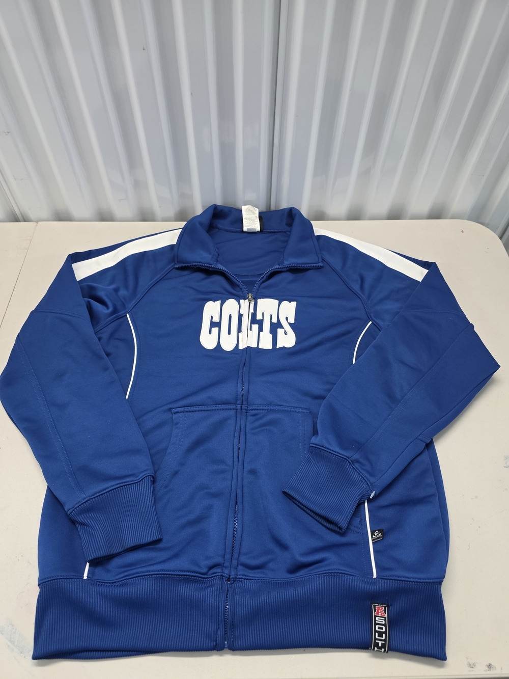 NFL Team Apparel Indianapolis Colts Full Zip Track Jacket Blue Men's Size Medium